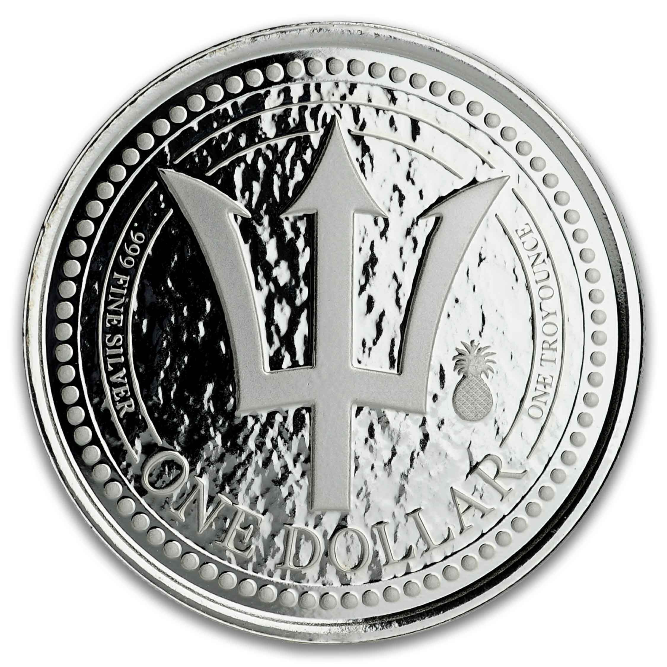 Barbados Trident Silver - 1 oz Silver Coin