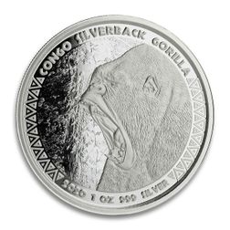 2020 Congo Gorilla 1 oz Silver Coin