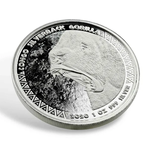2020 Congo Gorilla 1 oz Silver Coin