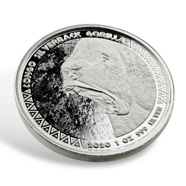 2020 Congo Gorilla 1 oz Silver Coin