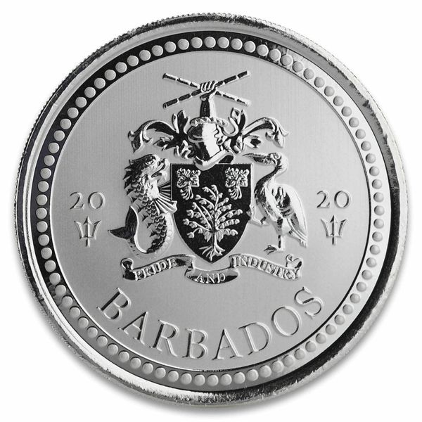 2020 Barbados Trident Silver - 1 Oz Silver Coin