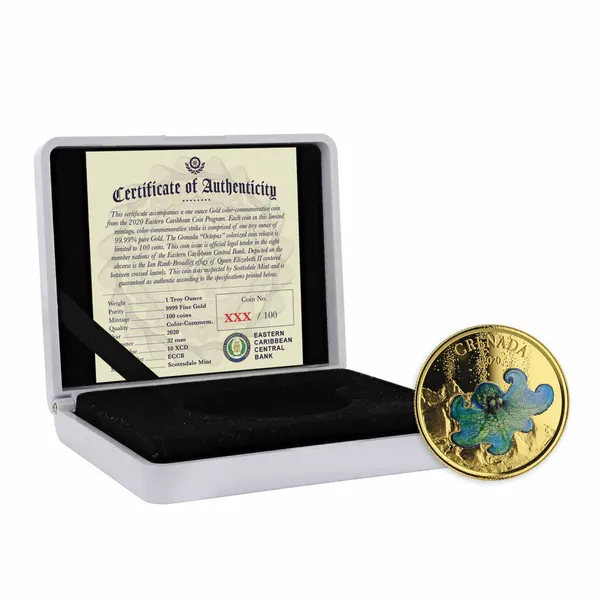 2020 Ec8 Dominica "hummingbird" 1 Oz Gold Color Coin (copy)