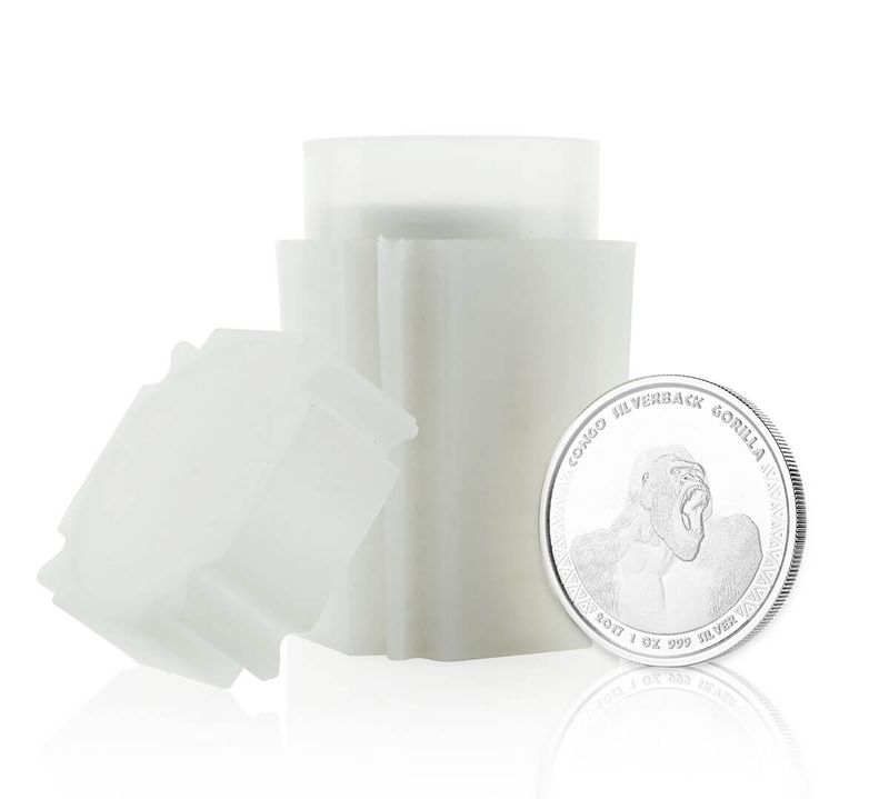 2017 Congo Silverback Gorilla 1 Oz Silver Coins In Tube