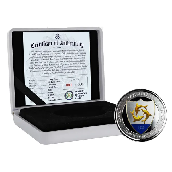 2020 Ec8 St. Lucia "whiptail Lizard" 1 Oz Silver Color Coin (copy)