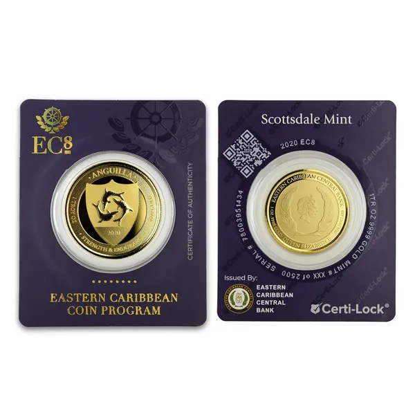 2020 Ec8 St. Lucia "whiptail Lizard" 1 Oz Gold Coin (copy)