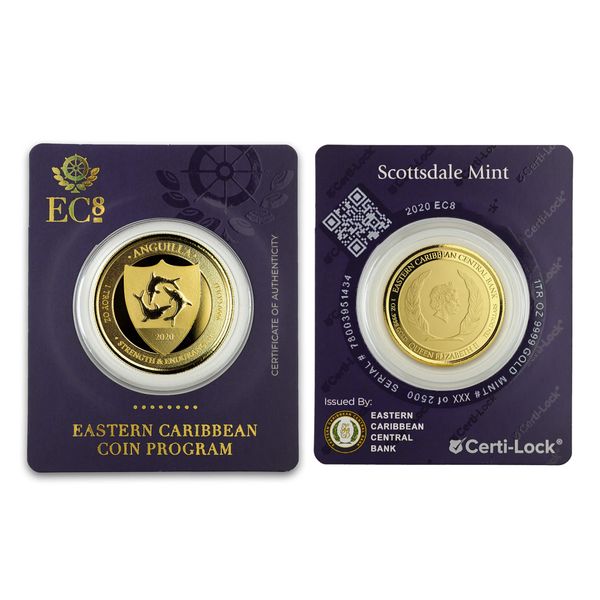 2020 Ec8 St. Lucia "whiptail Lizard" 1 Oz Gold Coin (copy)