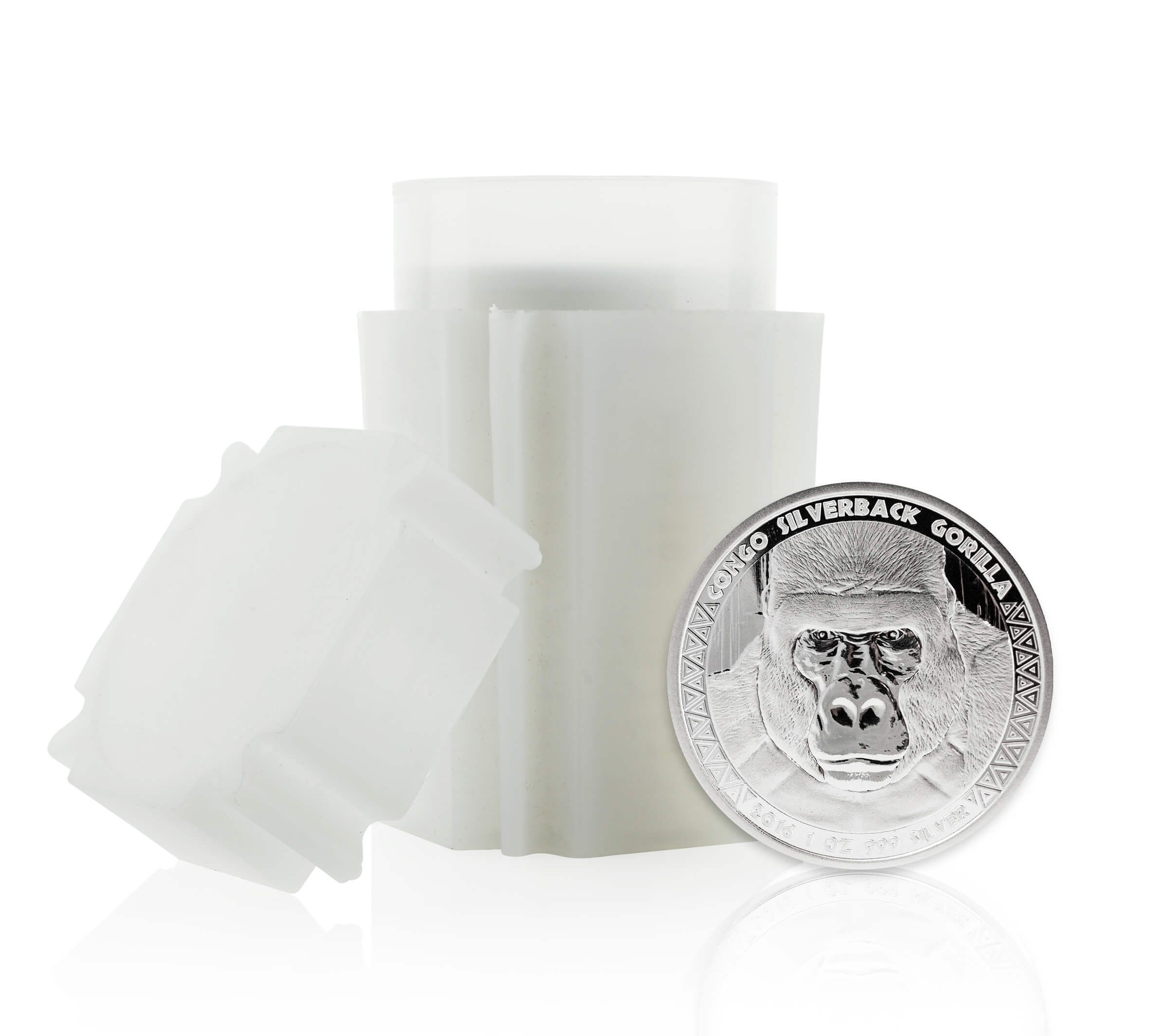 2016 Tubes Of 20 Oz Congo Silverback Gorilla 1 Oz Silver Coins (copy)