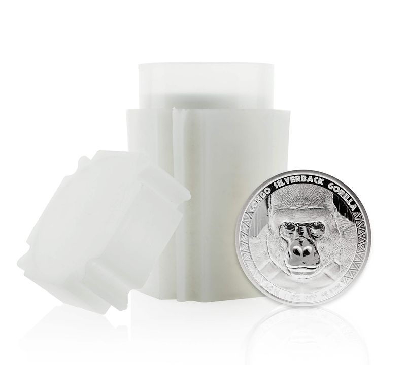 2016 Tubes Of 20 Oz Congo Silverback Gorilla 1 Oz Silver Coins (copy)