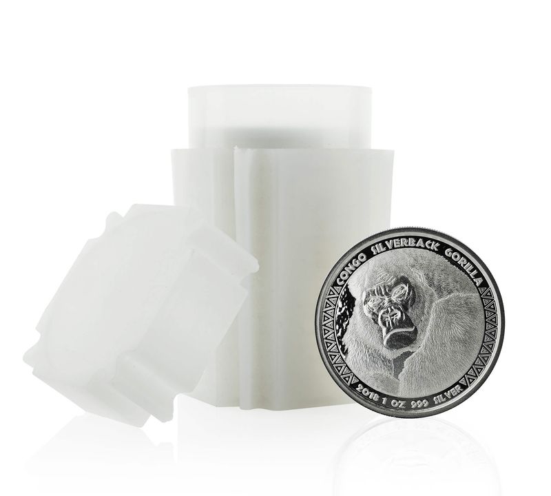 2018 Tubes Of 20 Oz Congo Silverback Gorilla 1 Oz Silver Coins