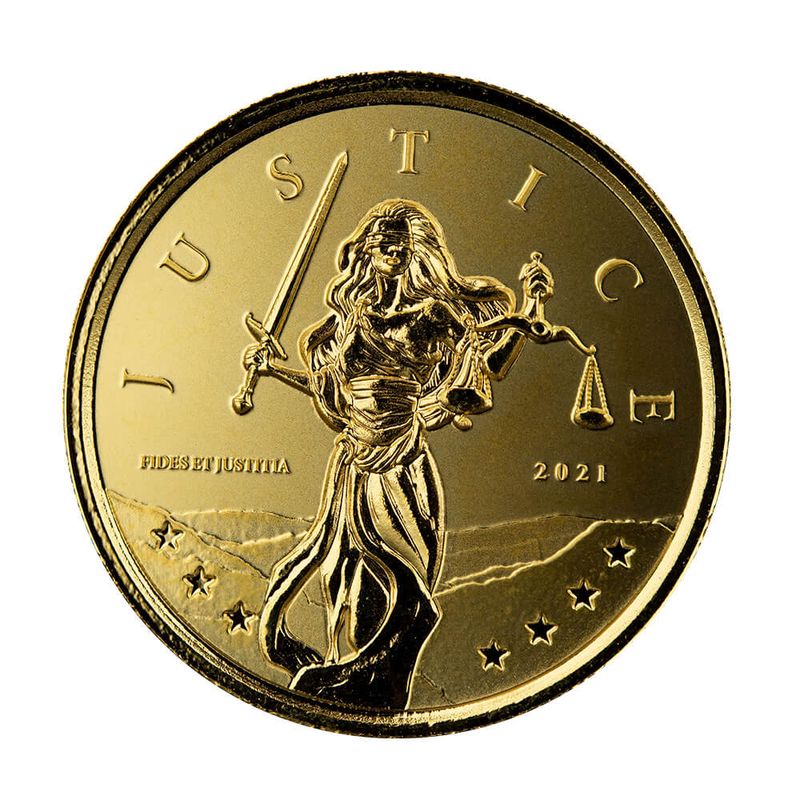2021 Gibraltar Lady Justice 1 Oz Gold Coin