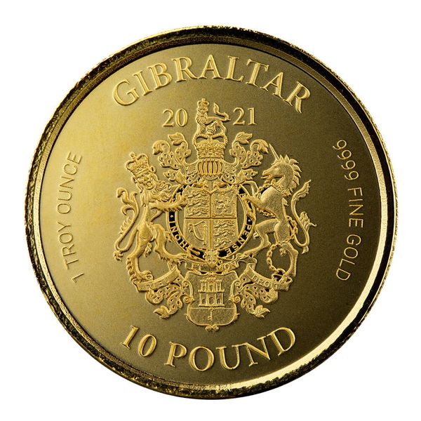 2021 Gibraltar Lady Justice 1 Oz Gold Coin
