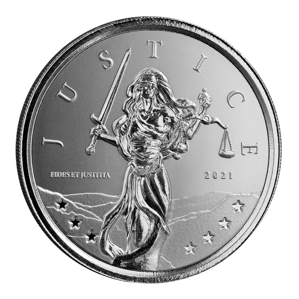 2021 Gibraltar Lady Justice 1 Oz Silver Coin