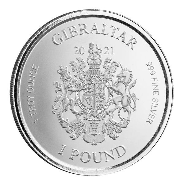2021 Gibraltar Lady Justice 1 Oz Silver Coin