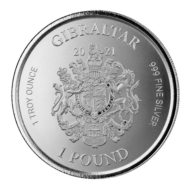 2021 Gibraltar Lady Justice 1 Oz Silver Coin