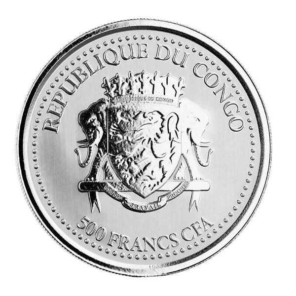 2021 Congo Gorilla 1 Oz Silver Coin 5