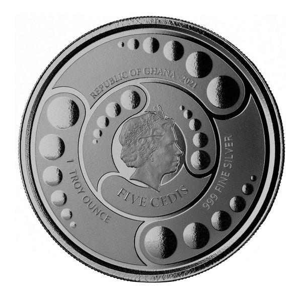 2021 Ghana Alien 1 Oz Silver Coin Rhodium Plated Proof With Color 05