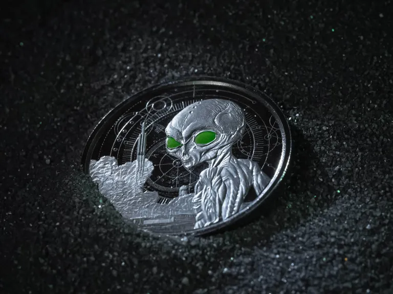 2021 Ghana Alien UFO Silver Gold Coin Series