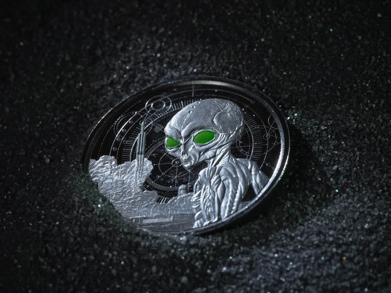 2021 Ghana Alien UFO Silver Gold Coin Series