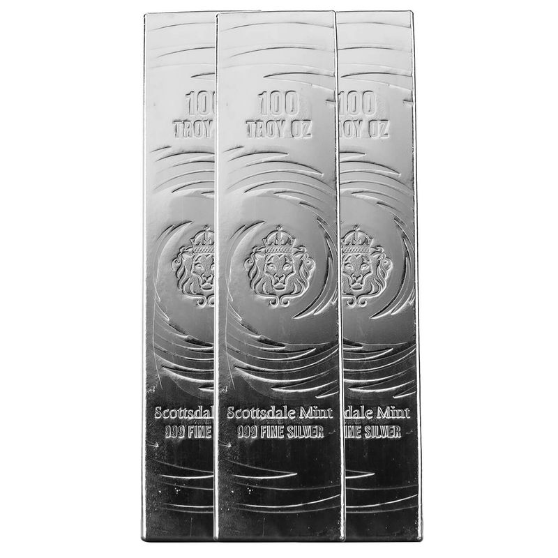 100 Oz Scottsdale Long Cast Silver Bar