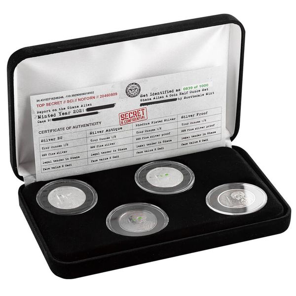 2021 Ghana Alien Silver 4 Coin Half Oz Set