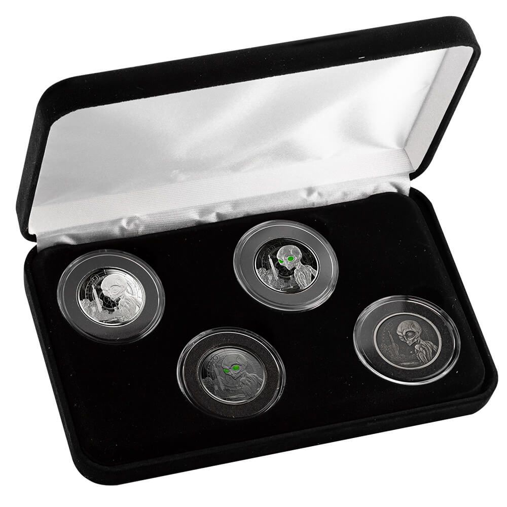 2021 Scottsdale Mint Ghana Alien Half Ounce Set Box