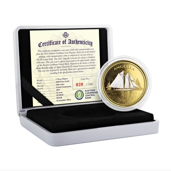 2021 Ec8 Case Coin Anguilla Gold Color