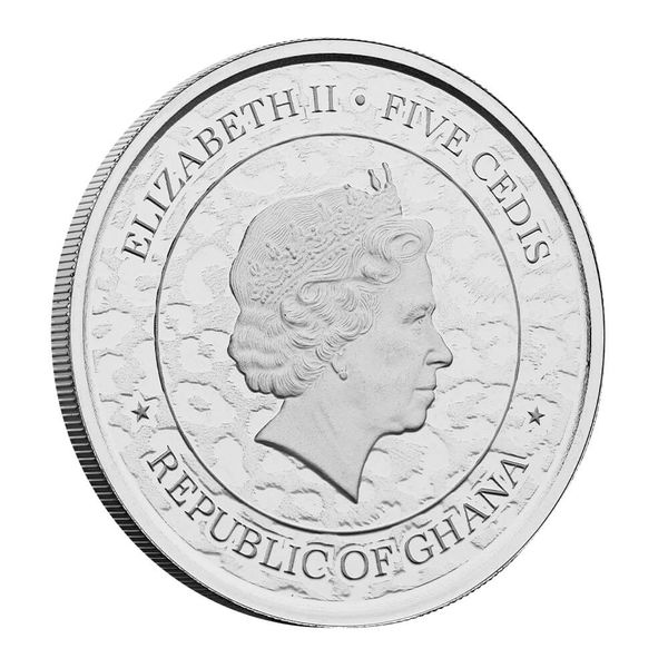 2021 Ghana African Leopard 1 Oz Silver Bu Coin