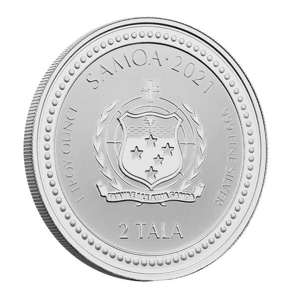2021 Samoa Seahorse Back 1 oz Silver Coin Obverse