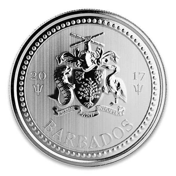 2017 Barbados Trident 1 oz Silver Coin