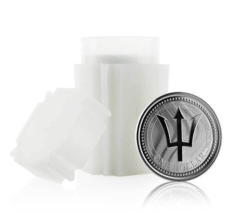 Promo 2017 Barbados Trident 1 Oz Silver Coin Tube Of 20