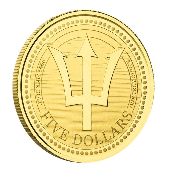 2022 Barbados Trident 1 Oz Gold Coin 03