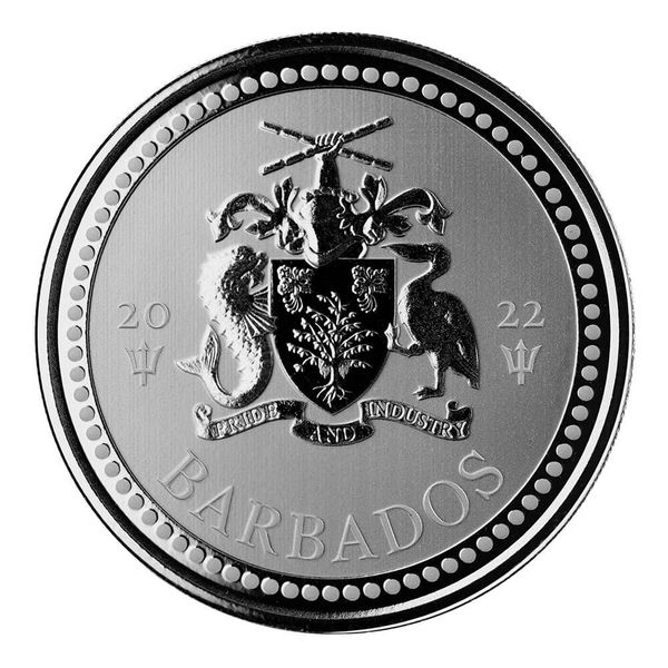 2022 Barbados Trident 1 Oz Silver Coin 02