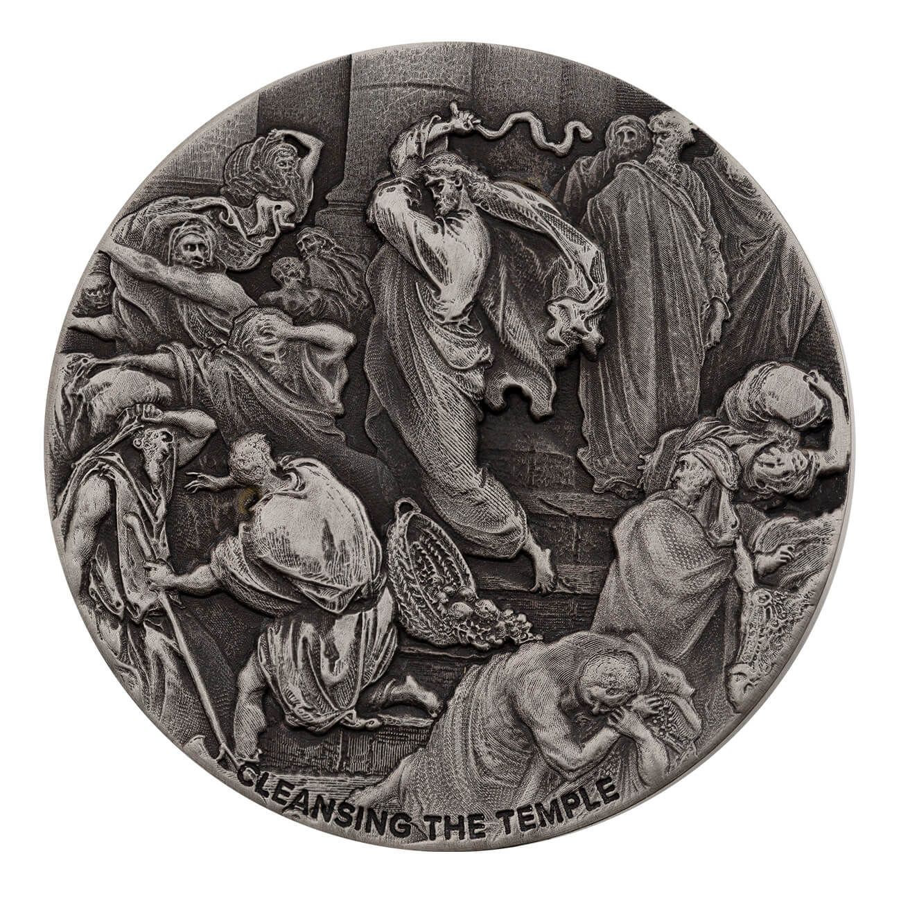 2022 Biblical Series Cleansing The Temple 2 oz Silver Coin 01