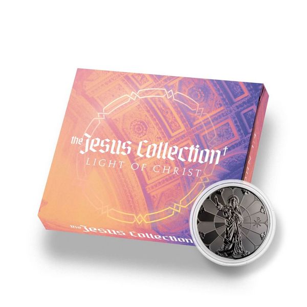 2022 Samoa Jesus Collection 1 Oz Rhodium Plated Silver Coin Case 1
