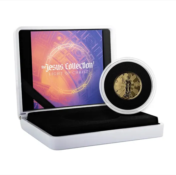 2022 Samoa Jesus Collection Christ The Light 1/5th oz 9999 Fine Gold Coin Case