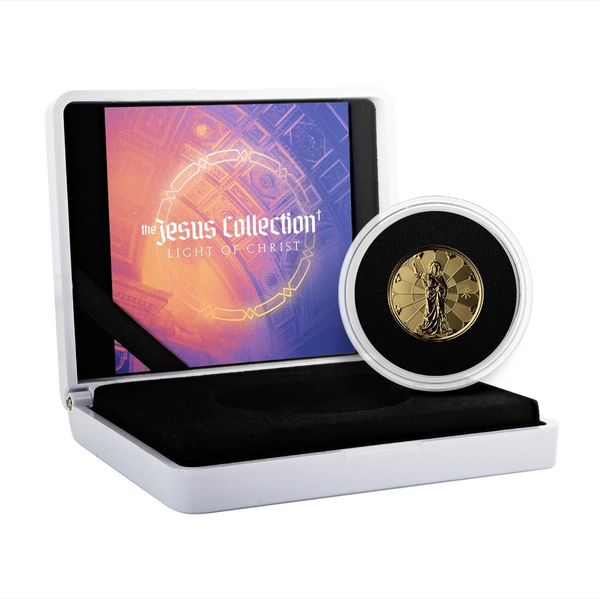 2022 Samoa Jesus Collection Christ The Light 1/5th oz 9999 Fine Gold Coin Case