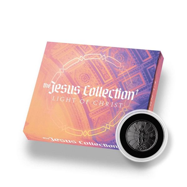 2022 Samoa Jesus Collection Half Oz Rhodium Plated Silver Coin Case 1
