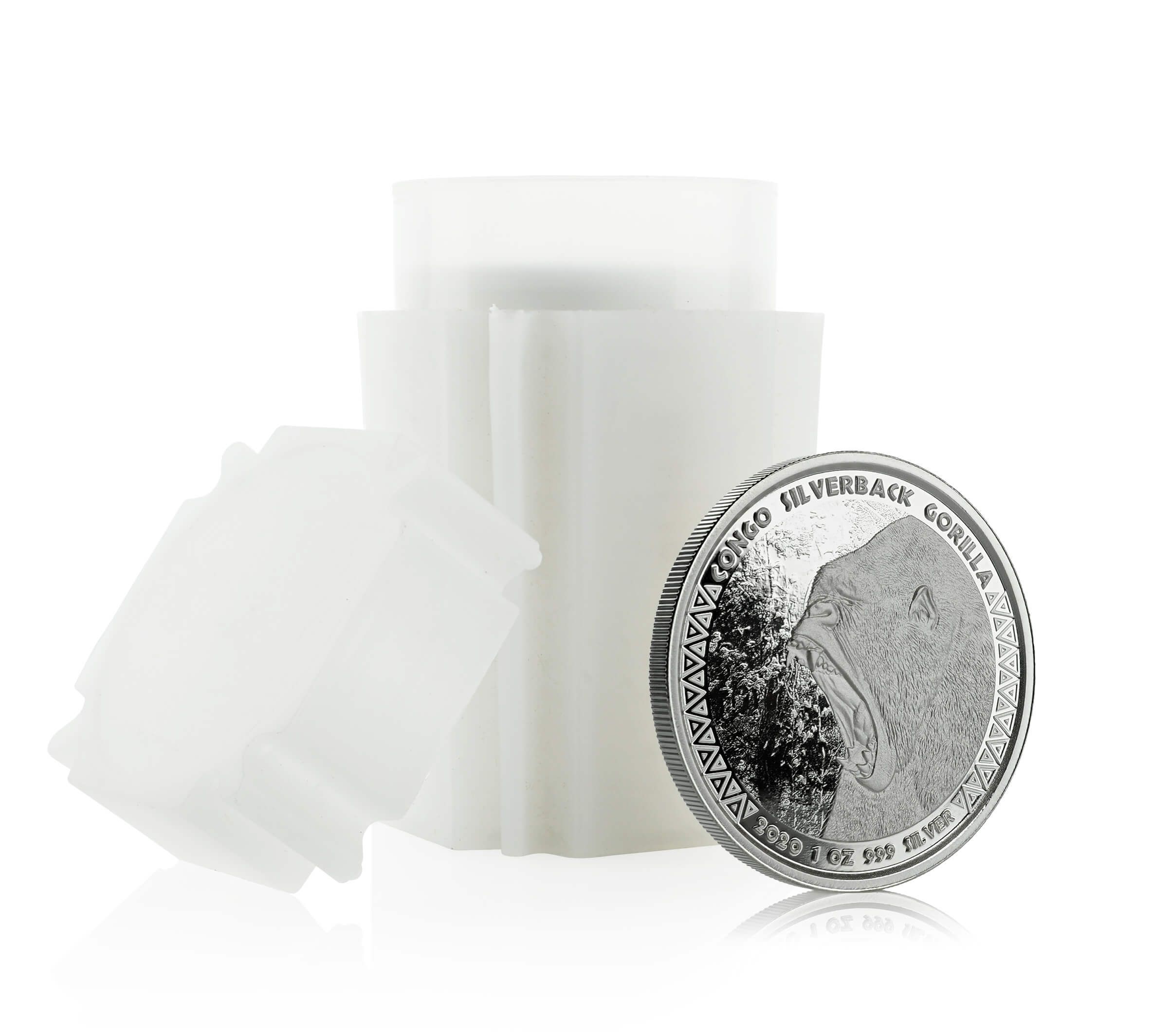 Promo 2020 Tubes Of 20 Oz Congo Silverback Gorilla 1 Oz Silver Coins