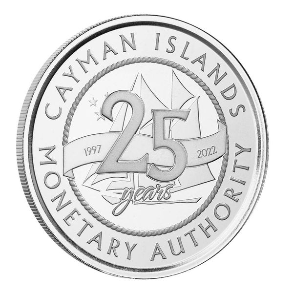 2022 Cayman Islands CIMA 1 Troy oz Silver Coin 25th Anniversary Monetary Authority 03