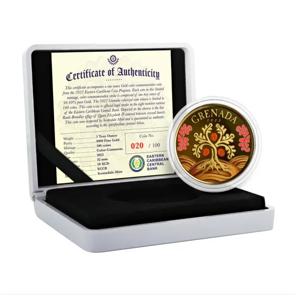 2022 Ec8 Grenada 1 Oz Gold Case