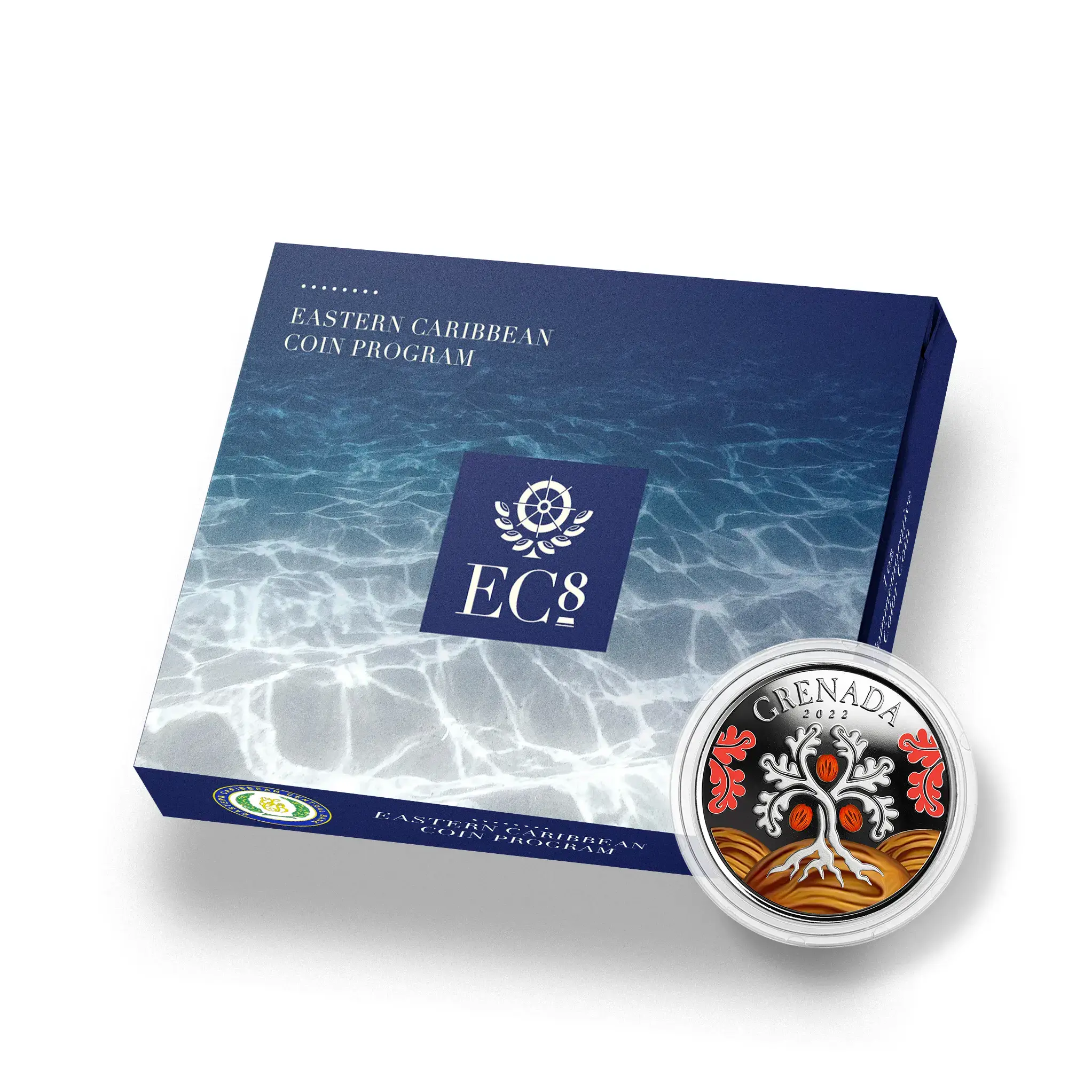2022 Ec8 Grenada 1 Oz Silver Coin Box