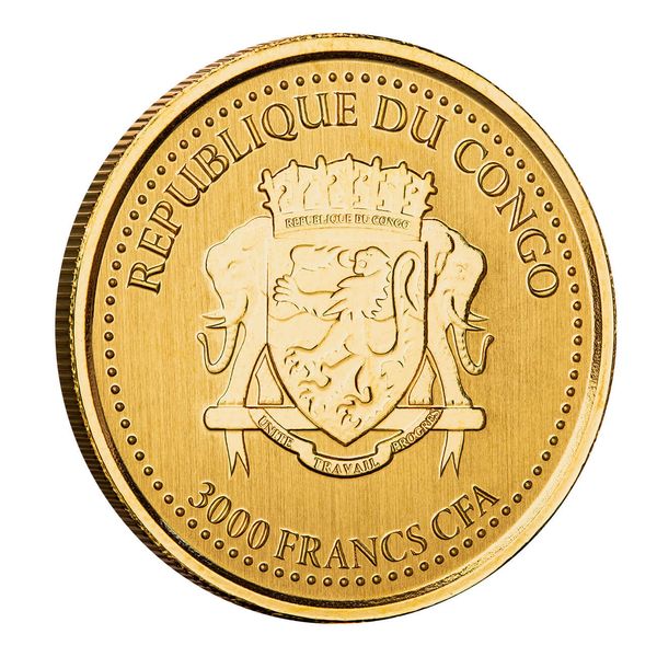2022 Congo Silverback Gorilla 1 Oz Gold Bu Coin Scottsdale Mint 02