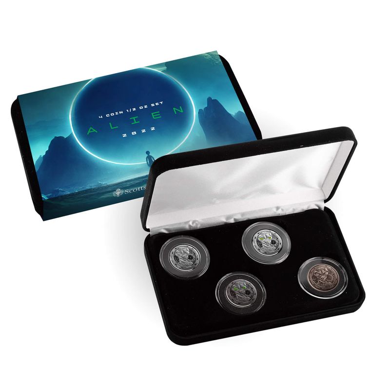 2022 Ghana Alien Silver 4 Coin Half Oz Set
