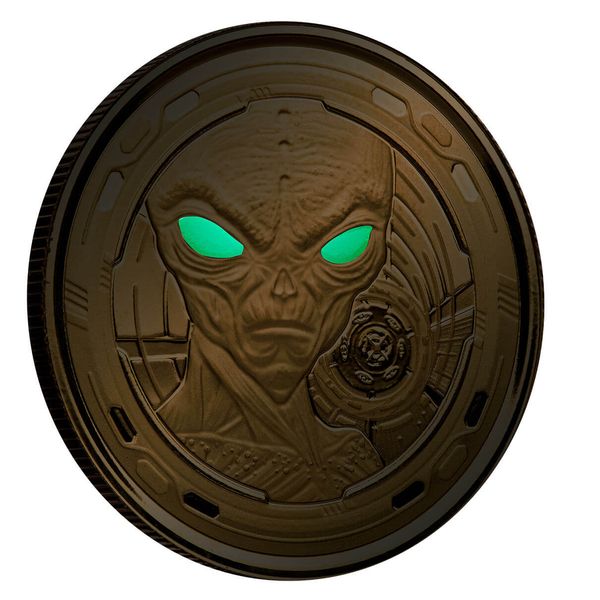 2022 Scottsdale Mint Ghana Alien 1 Oz Gold Proof With Color Coin 06
