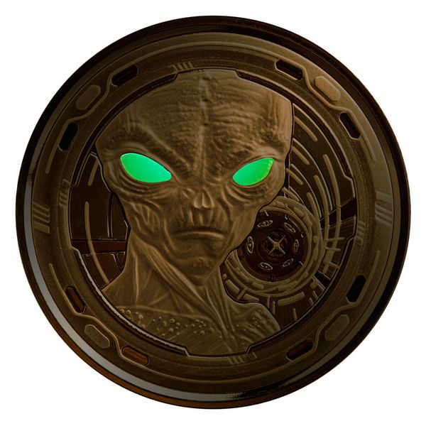 2022 Scottsdale Mint Ghana Alien 1 Oz Gold Proof With Color Coin 07