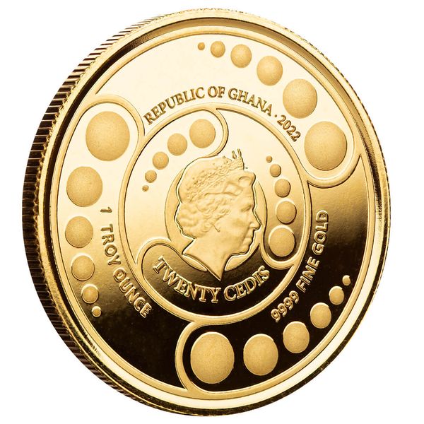 2022 Scottsdale Mint Ghana Alien 1 Oz Gold Proof With Color Coin 18