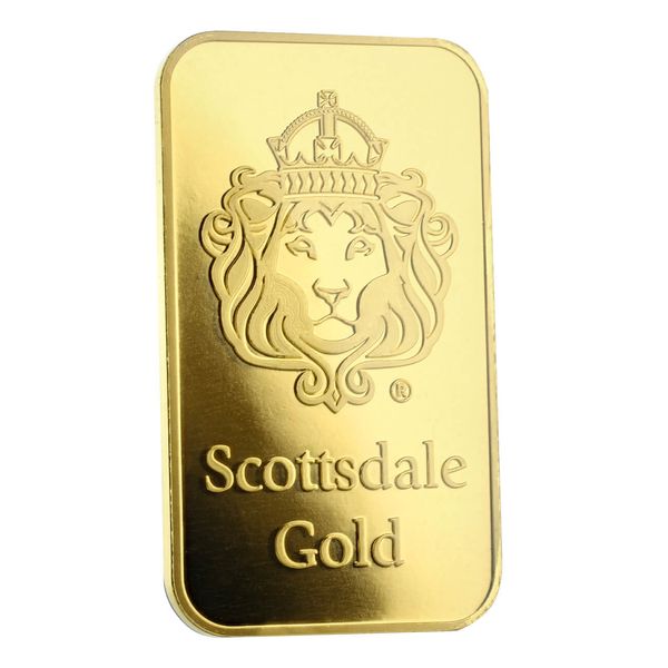 2022 Scottsdale Mint Lion 1 Oz Gold Bar Certilock Heraeus 05