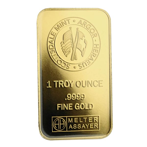 2022 Scottsdale Mint Lion 1 Oz Gold Bar Certilock Heraeus 06