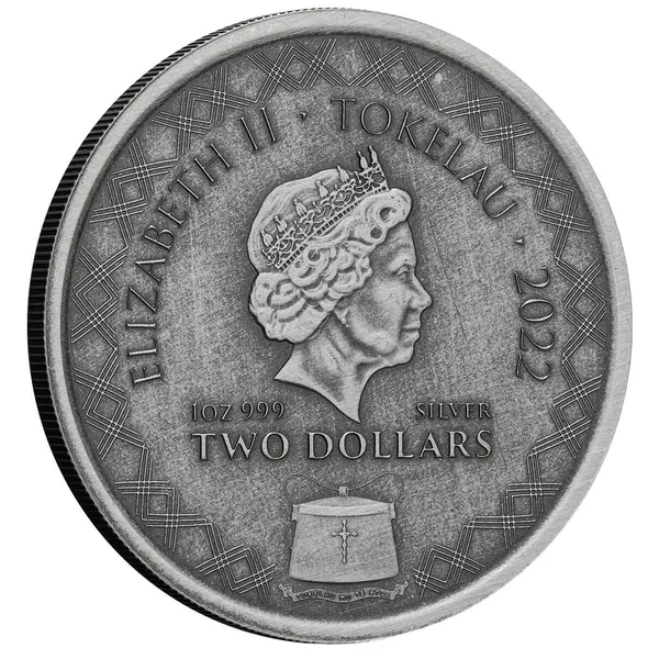 2022 Scottsdale Mint Tokelau Komodo Dragon 1 Oz Silver Antique Coin 01