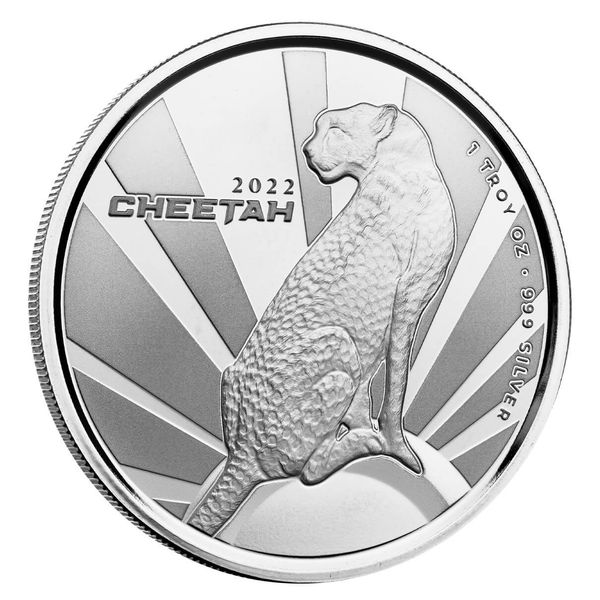 2022 Scottsdale Mint Cameroon Cheetah 1 Oz Silver Bu Coin 03